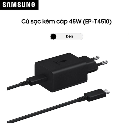 Bộ củ sạc kèm cáp Type C - Type C PD 45W Samsung EP-T4510X 